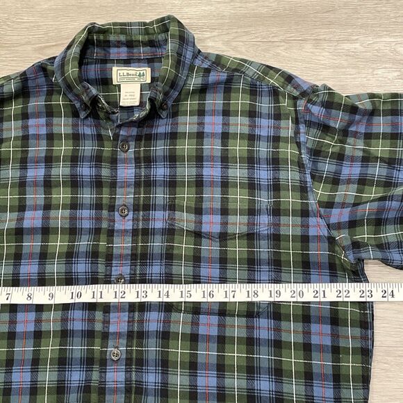 Vintage L.L Bean Mens Shirt Medium Flannel Plaid Button Up Work Outdoors Cotton - Picture 6 of 7